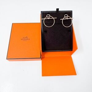 Hermes Rose Gold Small Loop Earrings